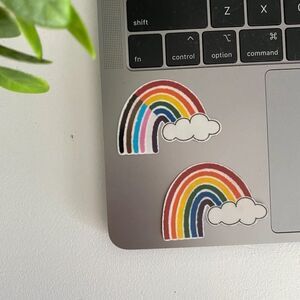 PACK of 2 CLEAR Vinyl Glossy Stickers | Rainbow Stickers | Pride Stickers